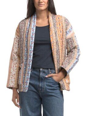 Autres Filles NWT Women's Printed Quilted Open Front Jacket, Size Medium